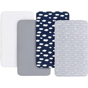 Crib Sheets for Boys and Girls Fitted 4 Pack - Breathable, Soft Microfiber Baby